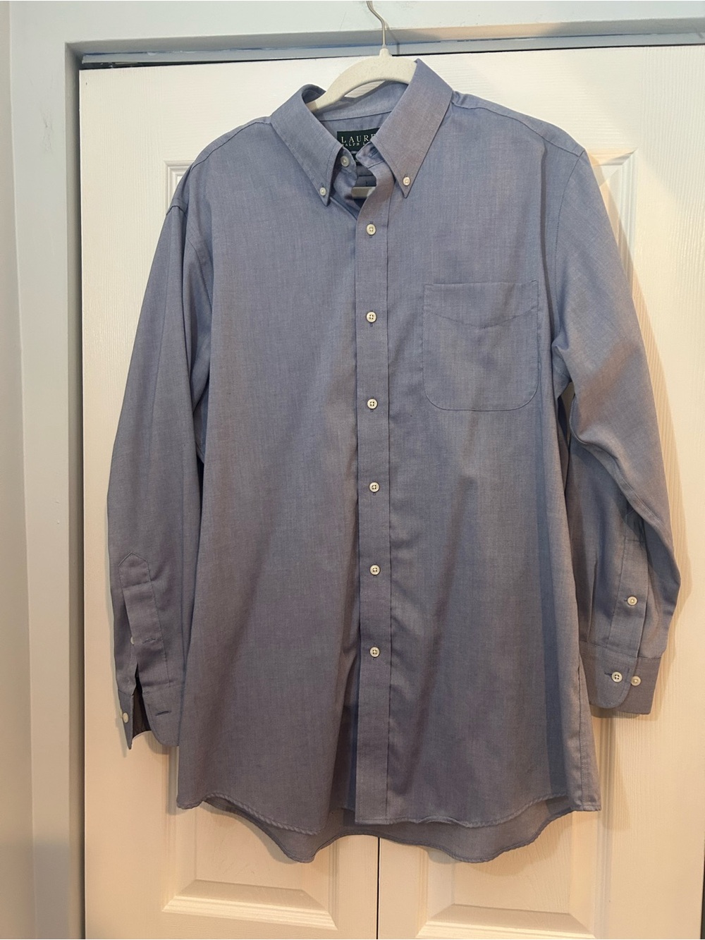 Lauren Ralph Lauren Slim Fit Non Iron Blue Button Down Shirt 16 1/2 32/33